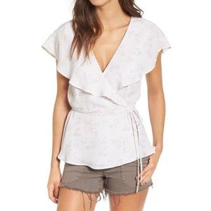 June & Hudson Cape sleeve wrap top-A